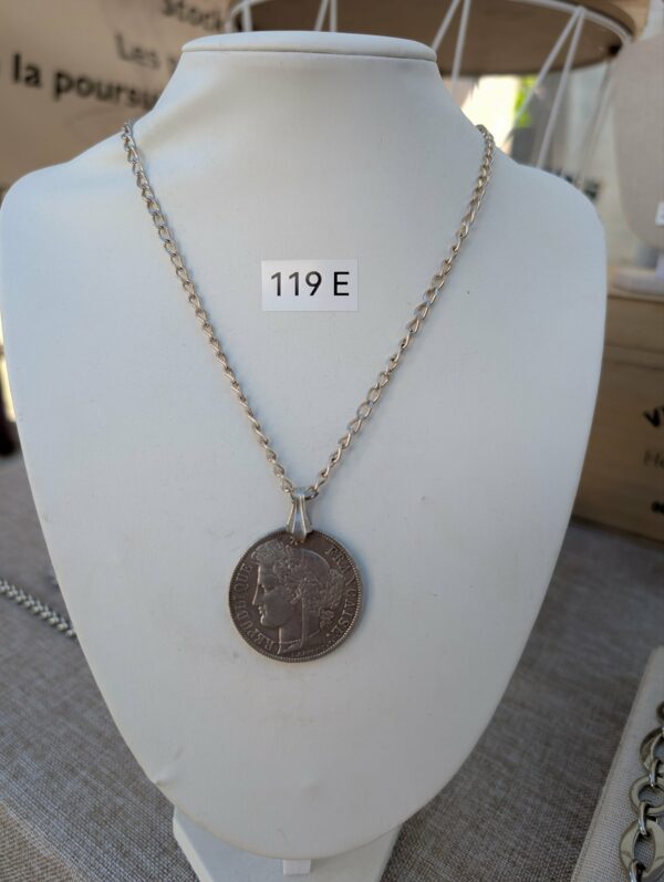 Sautoir argent 5 francs Ceres – Image 2
